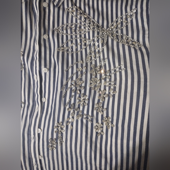 The Anthropologie Bennet Buttondown Shirt by Maeve: Beaded & Sequined Edition - Picture 9 of 14